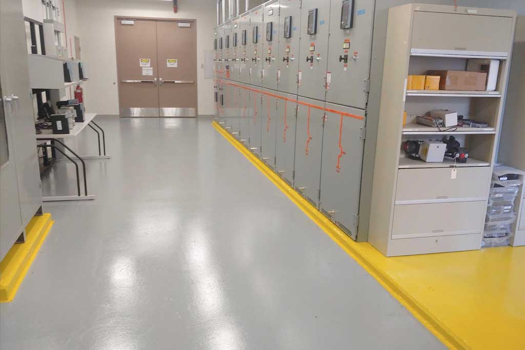 Epoxy flooring system installed in an office space in Colorado Springs