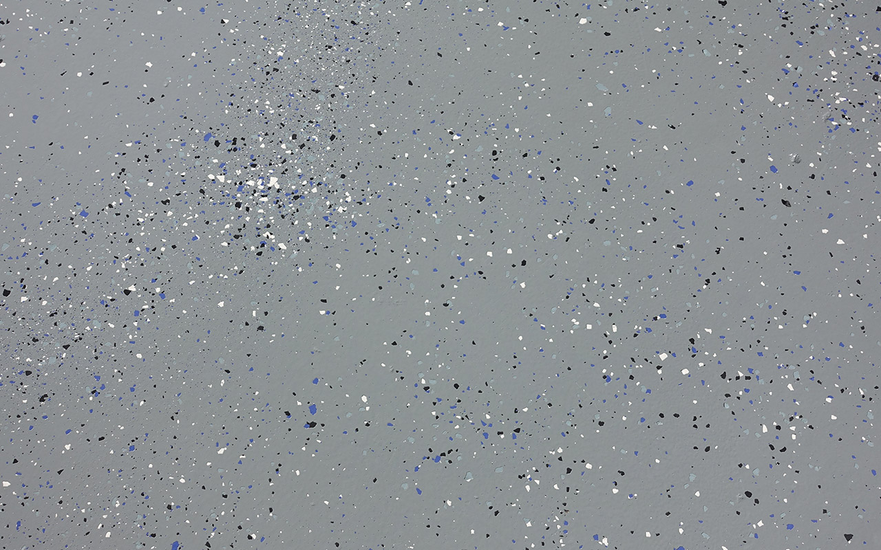 Epoxy color flakes in grey epoxy